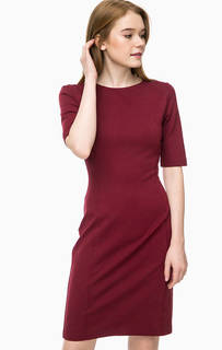 Бордовое платье-футляр из вискозы United Colors of Benetton