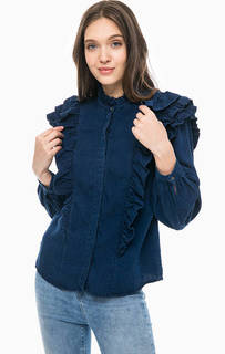 Джинсовая рубашка с оборками Only