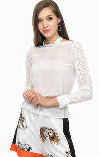 Шелковая блуза с кружевными вставками Pinko