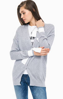 Серый хлопковый кардиган на кнопках Pinko