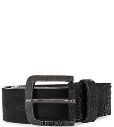 Черный кожаный ремень Replay