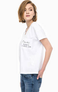 Хлопковая футболка с карманом и вышивкой Replay