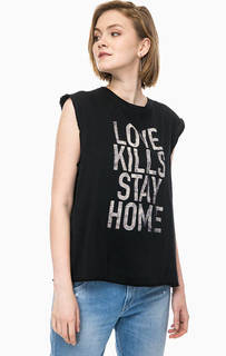 Хлопковая футболка с принтом Replay