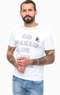 Хлопковая футболка с вышивкой и принтом Replay