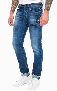 Джинсы на болтах с вышивкой Replay