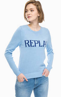 Джемпер из хлопка синего цвета Replay