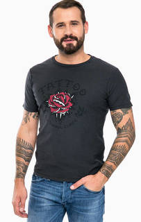 Хлопковая футболка с вышивкой и принтом Replay