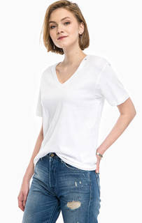 Хлопковая футболка с глубоким вырезом Replay