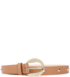 Бежевый ремень с металлическим декором Guess