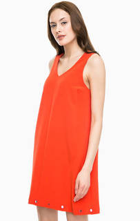 Короткое оранжевое платье без рукавов Kocca