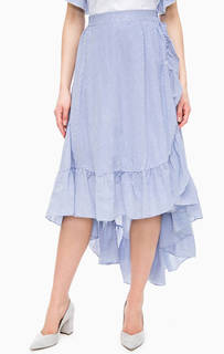 Многослойная синяя юбка в полоску Kocca