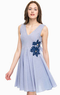 Синее платье сарафан с расклешенной юбкой Kocca