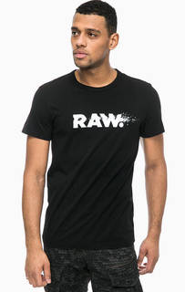 Хлопковая футболка с контрастным принтом G Star RAW