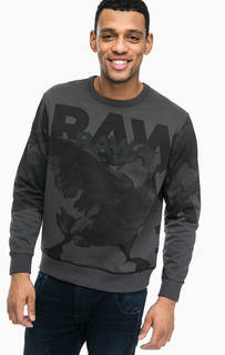 Серый свитшот с принтом G Star RAW
