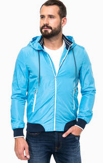 Синяя ветровка бомбер с капюшоном Gaudi