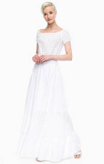 Длинное белое платье из хлопка Gaudi