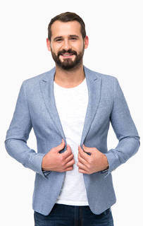 Синий хлопковый пиджак с карманами Gaudi