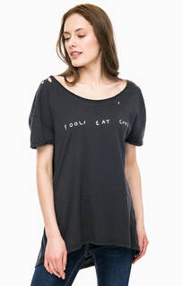 Туника-футболка серого цвета с принтом One Teaspoon