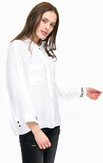 Белая блуза с длинными широкими рукавами One Teaspoon