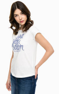 Хлопковая футболка с контрастным принтом Mustang