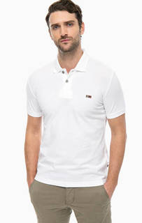 Белая хлопковая футболка поло Napapijri