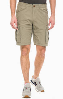 Хлопковые шорты цвета хаки с карманами Napapijri