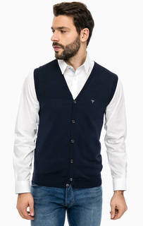 Синий жилет из хлопка Guess