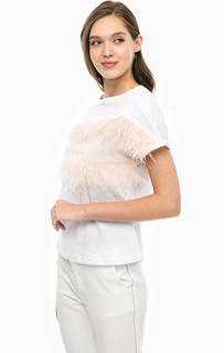 Хлопковая футболка с отделкой перьями Marciano Guess