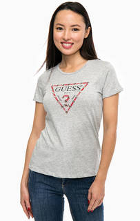 Серая футболка с металлическими элементами Guess
