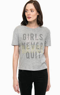 Серая футболка с принтом Only