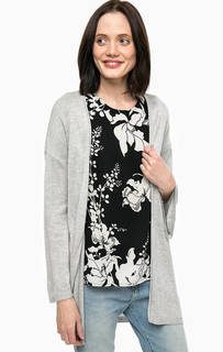 Длинный серый кардиган без застежки Only