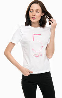 Хлопковая футболка с короткими рукавами Only