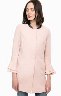 Розовое пальто с застежкой на кнопки Only