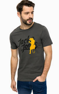 Хлопковая футболка с принтом Jack & Jones