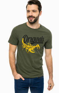 Хлопковая футболка с принтом Jack & Jones