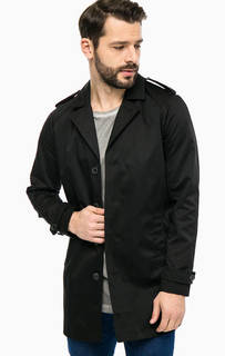 Черный тренчкот на пуговицах Jack & Jones
