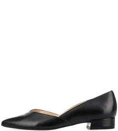 Черные кожаные балетки с острым носом Högl