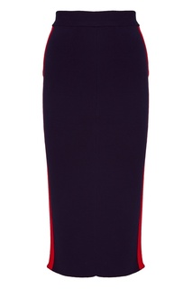 Черная хлопковая юбка с лампасами Stella Mc Cartney