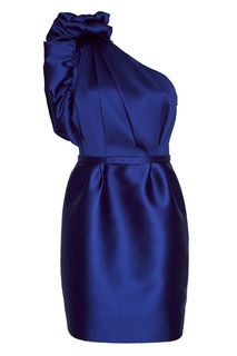 Синее асимметричное платье из хлопка Stella Mc Cartney