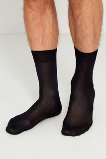 Черные шелковые носки Brioni