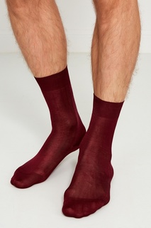 Бордовые носки из шелка Brioni