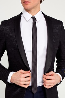 Черный шелковый галстук в горох Dolce & Gabbana
