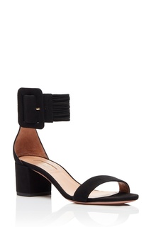 Черные замшевые босоножки с пряжкой Casablanca Sandal 50 Aquazzura