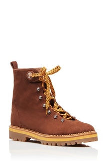 Коричневые ботинки из замши Hiker Bootie Flat Aquazzura
