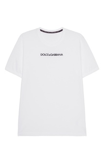 Белая футболка с логотипом Dolce & Gabbana