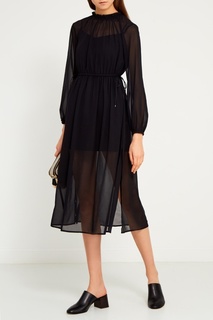 Черное шифоновое платье Mo&Co