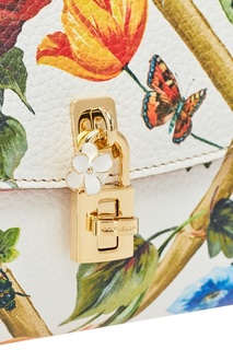 Кожаная сумка с цветами Dolce & Gabbana