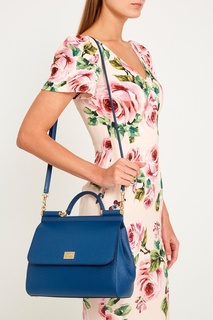 Синяя сумка из кожи Sicily Dolce & Gabbana