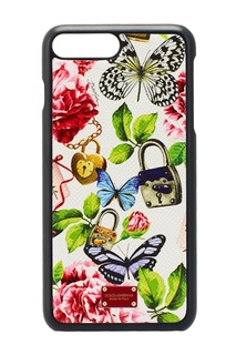 Белый кожаный чехол для iPhone 7 Plus Dolce & Gabbana