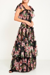 Шелковое платье с розами Dolce & Gabbana